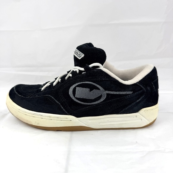 Womens Vtg Y2K Vans Chunky Puffy Skate Shoes Fat Tongue Black Sz 8 Suede Grunge - Picture 7 of 13